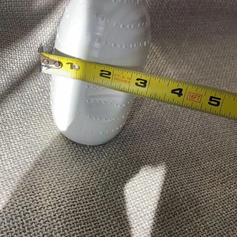Crate and Barrel silver white ceramic sake bottle vase